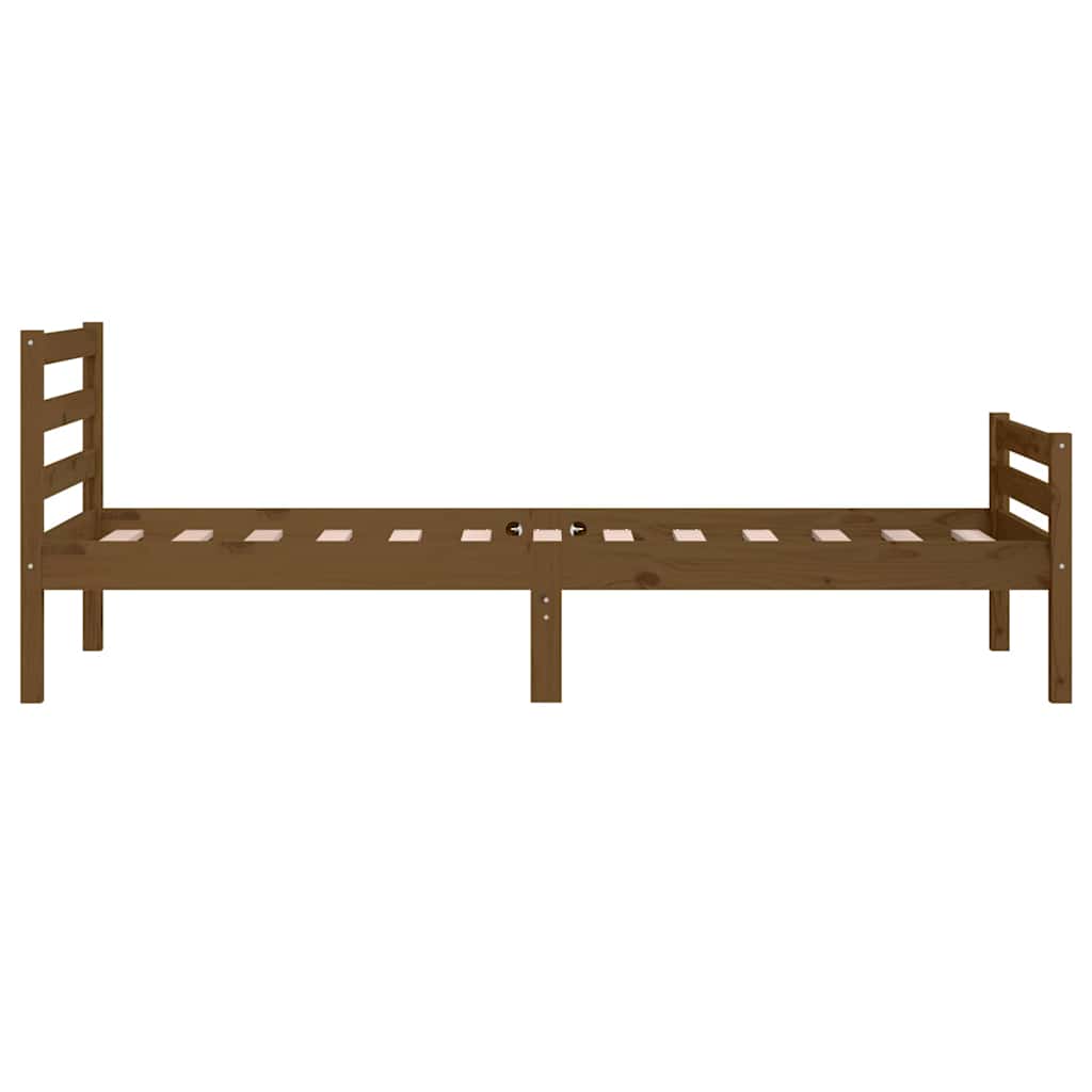 sengeramme 75x190 cm Small Single massivt træ gyldenbrun