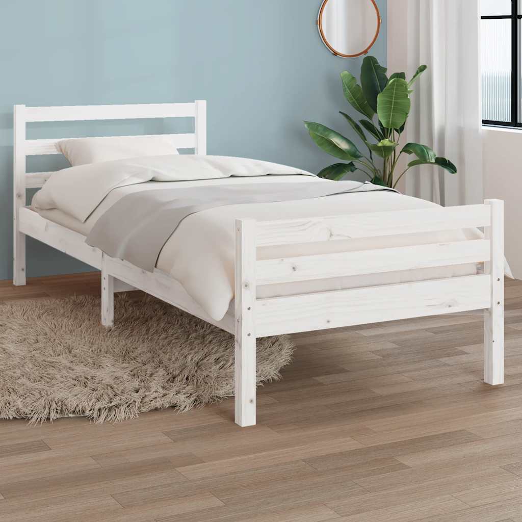 sengeramme 100x200 cm massivt træ hvid