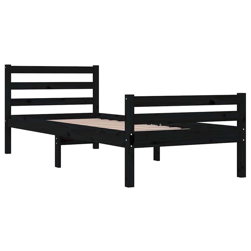 sengeramme 100x200 cm massivt træ sort