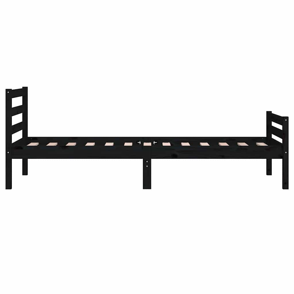 sengeramme 100x200 cm massivt træ sort