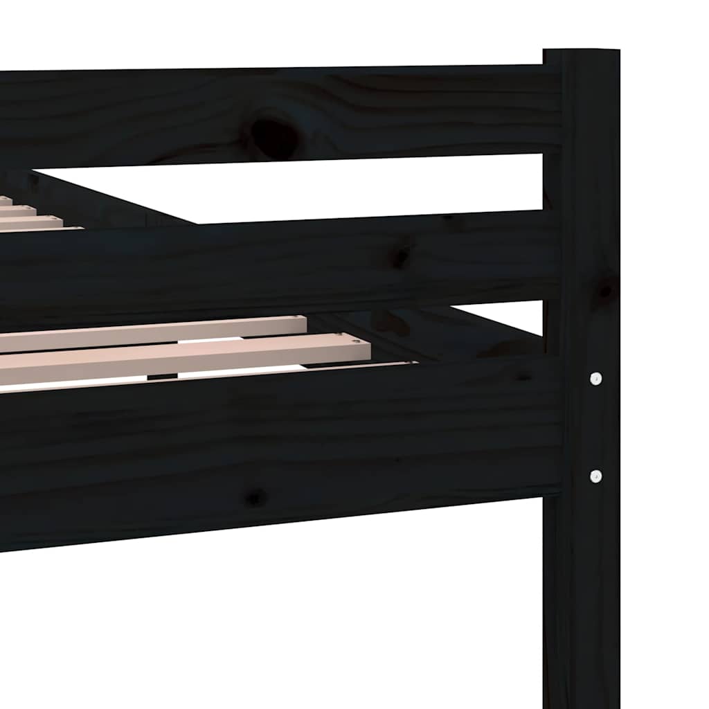sengeramme 100x200 cm massivt træ sort