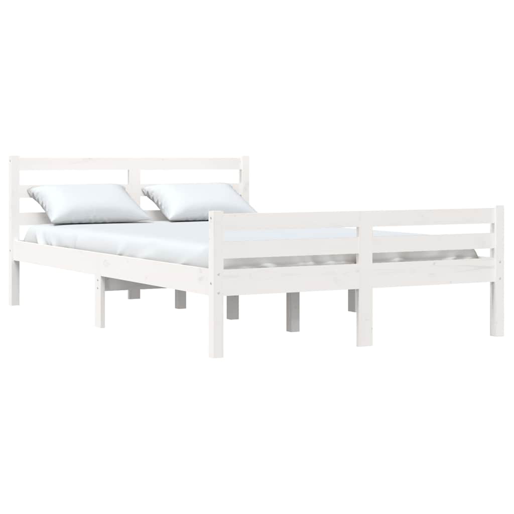 sengeramme 150x200 cm King Size massivt fyrretræ hvid
