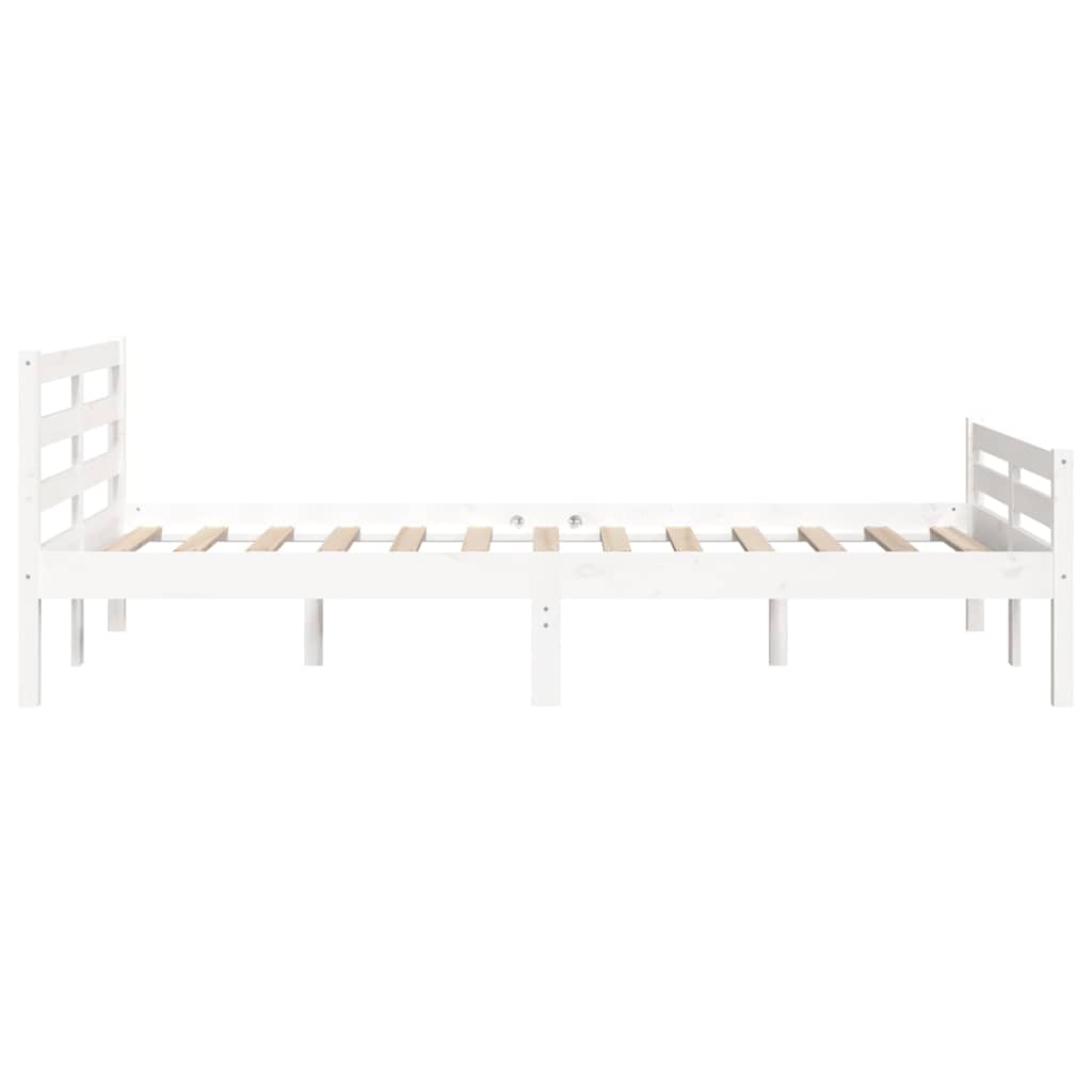 sengeramme 150x200 cm King Size massivt fyrretræ hvid