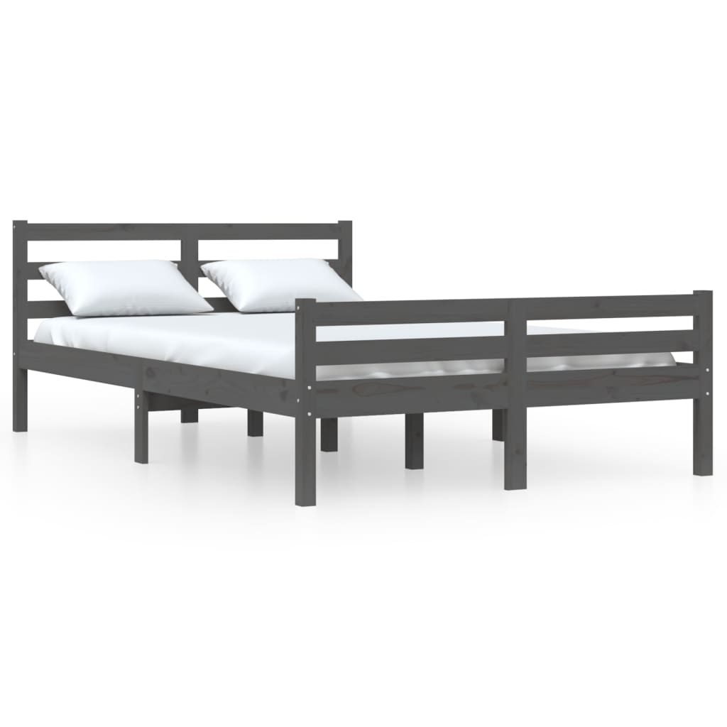 sengeramme 150x200 cm King Size massivt fyrretræ grå
