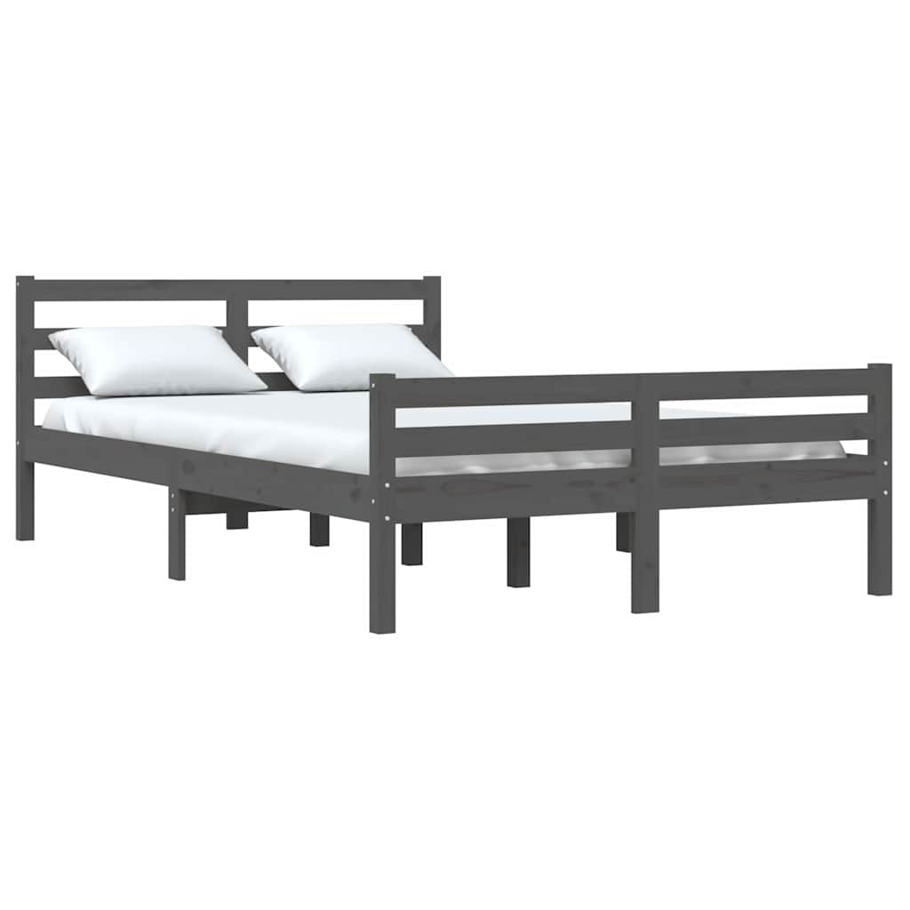 sengeramme 150x200 cm King Size massivt fyrretræ grå