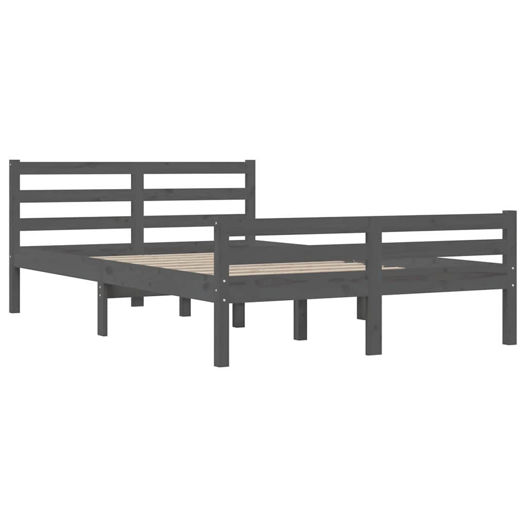 sengeramme 150x200 cm King Size massivt fyrretræ grå