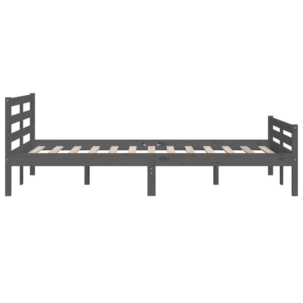 sengeramme 150x200 cm King Size massivt fyrretræ grå