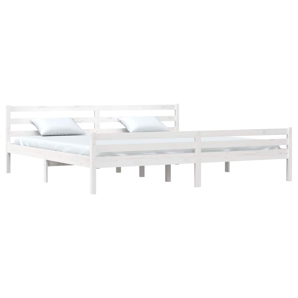 sengeramme 200x200 cm massivt træ hvid