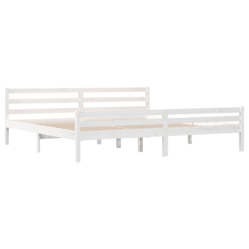 sengeramme 200x200 cm massivt træ hvid