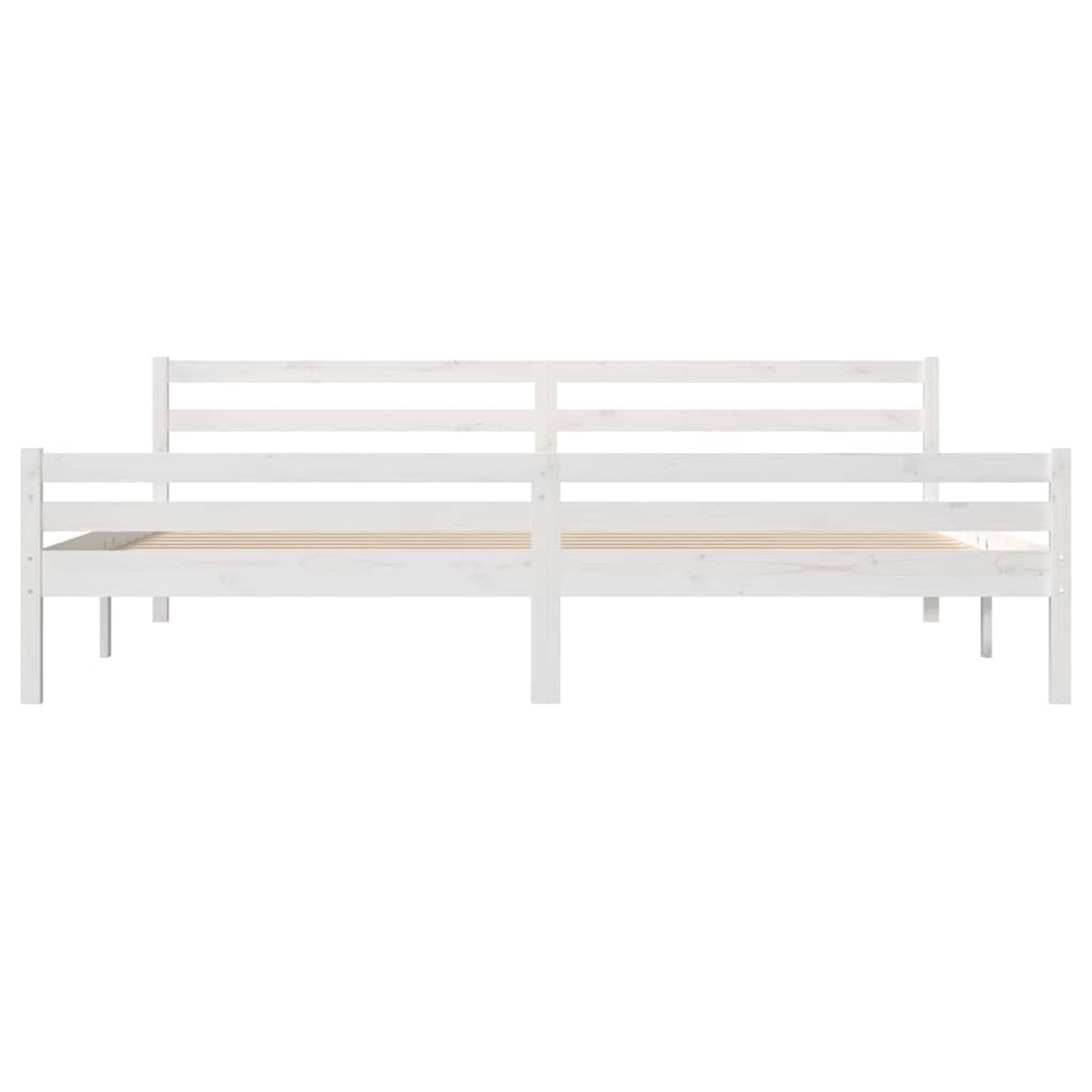 sengeramme 200x200 cm massivt træ hvid