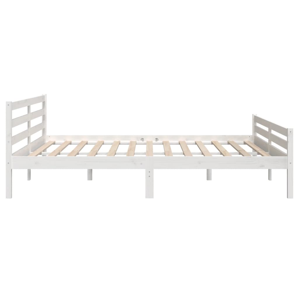 sengeramme 200x200 cm massivt træ hvid