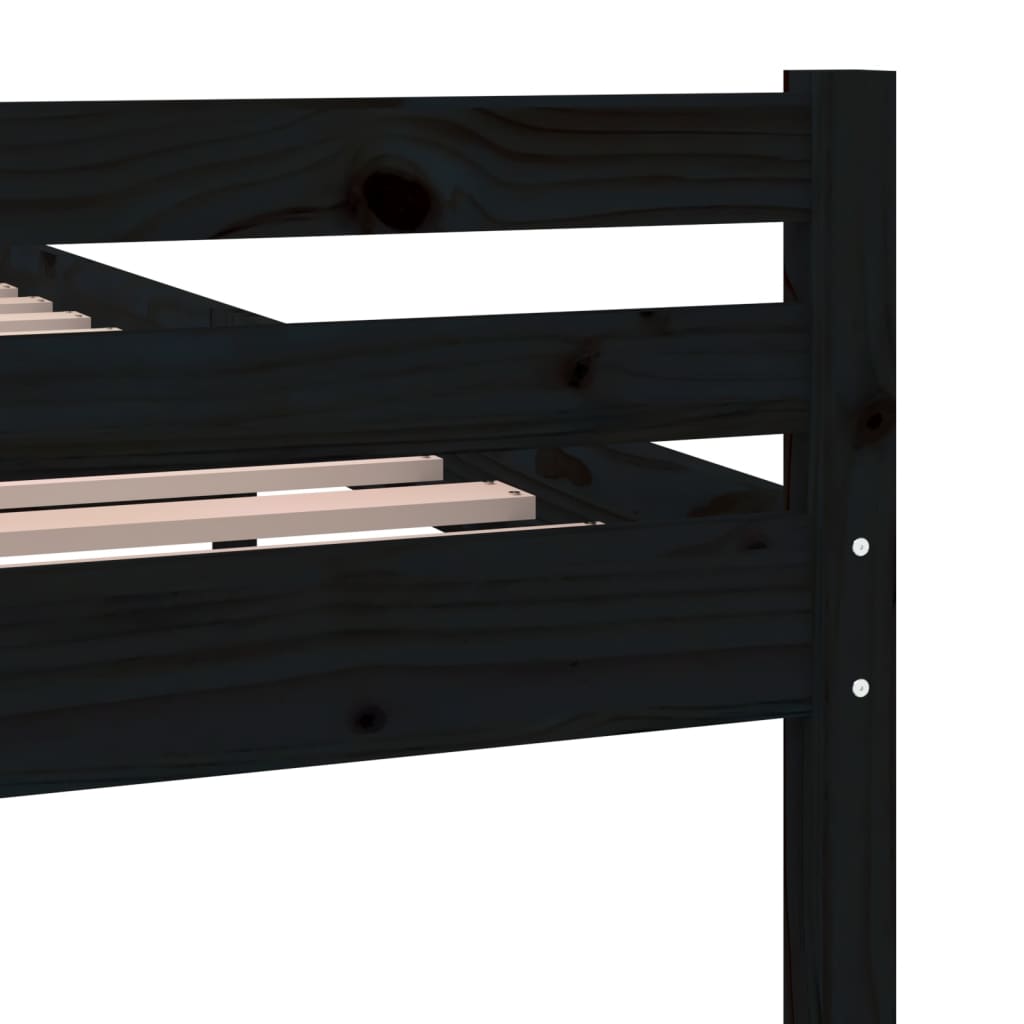 sengeramme 200x200 cm massivt træ sort