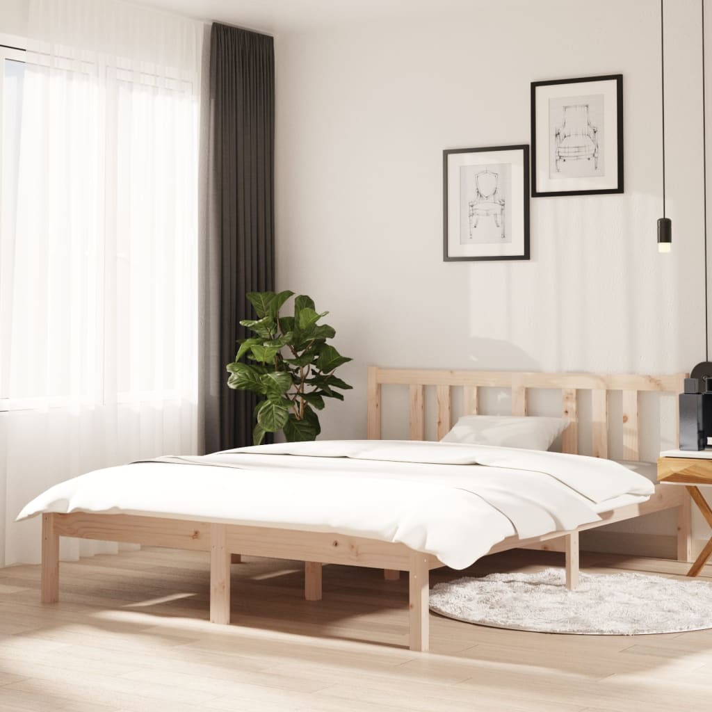 sengeramme 135x190 cm massivt træ