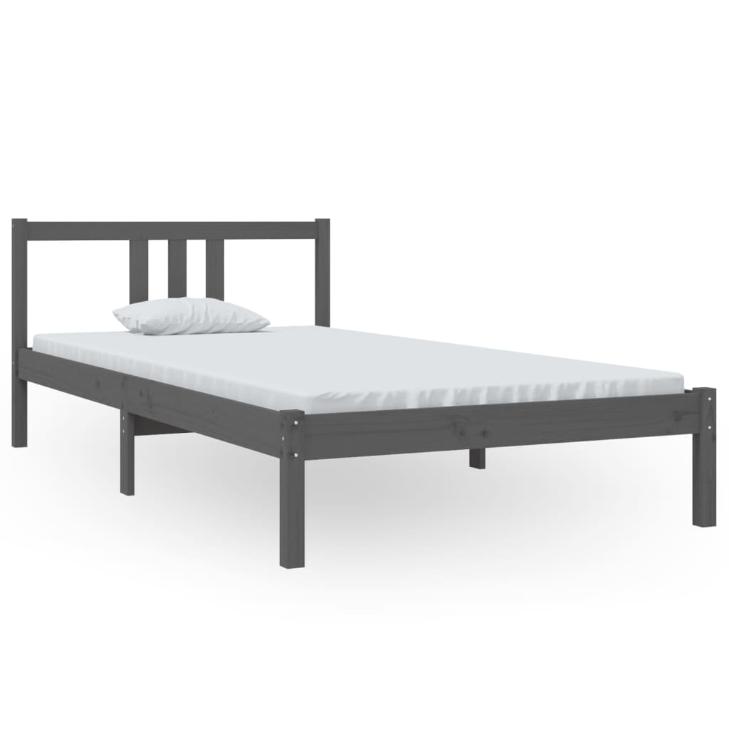 sengeramme 100x200 cm massivt træ grå