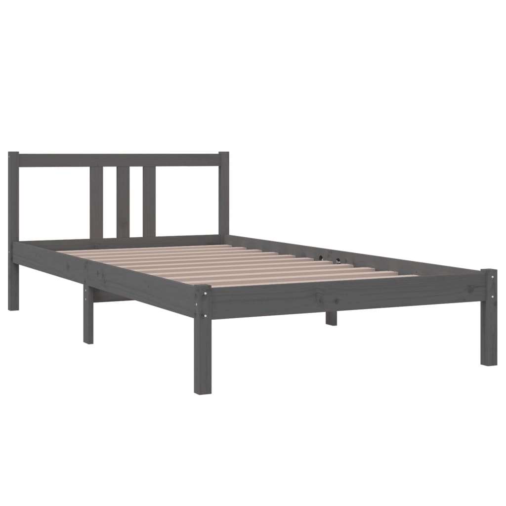 sengeramme 100x200 cm massivt træ grå