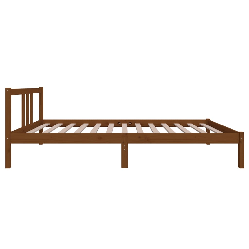 sengeramme 100x200 cm massivt træ gyldenbrun