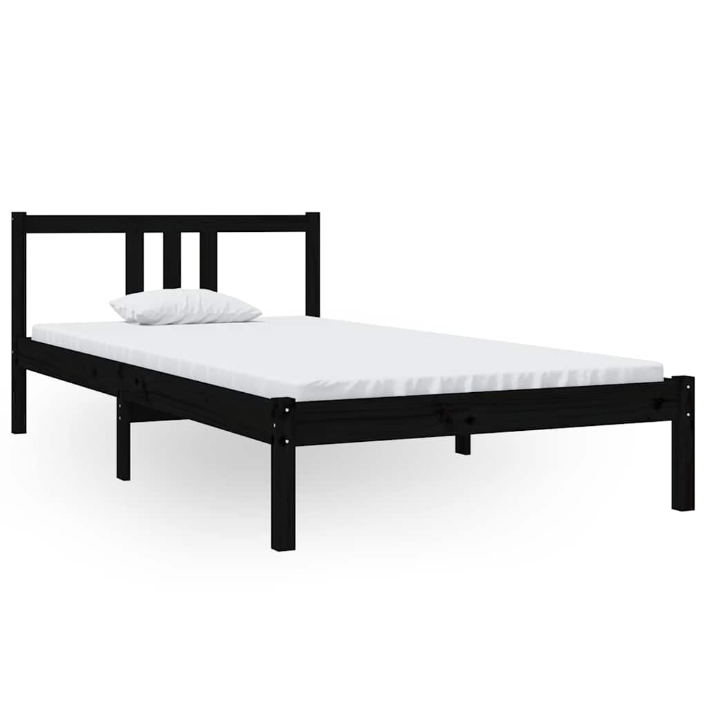 sengeramme 100x200 cm massivt træ sort