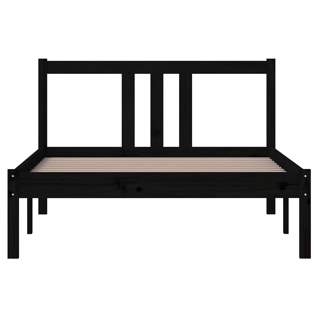 sengeramme 100x200 cm massivt træ sort