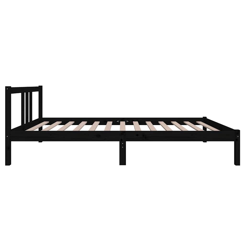 sengeramme 100x200 cm massivt træ sort