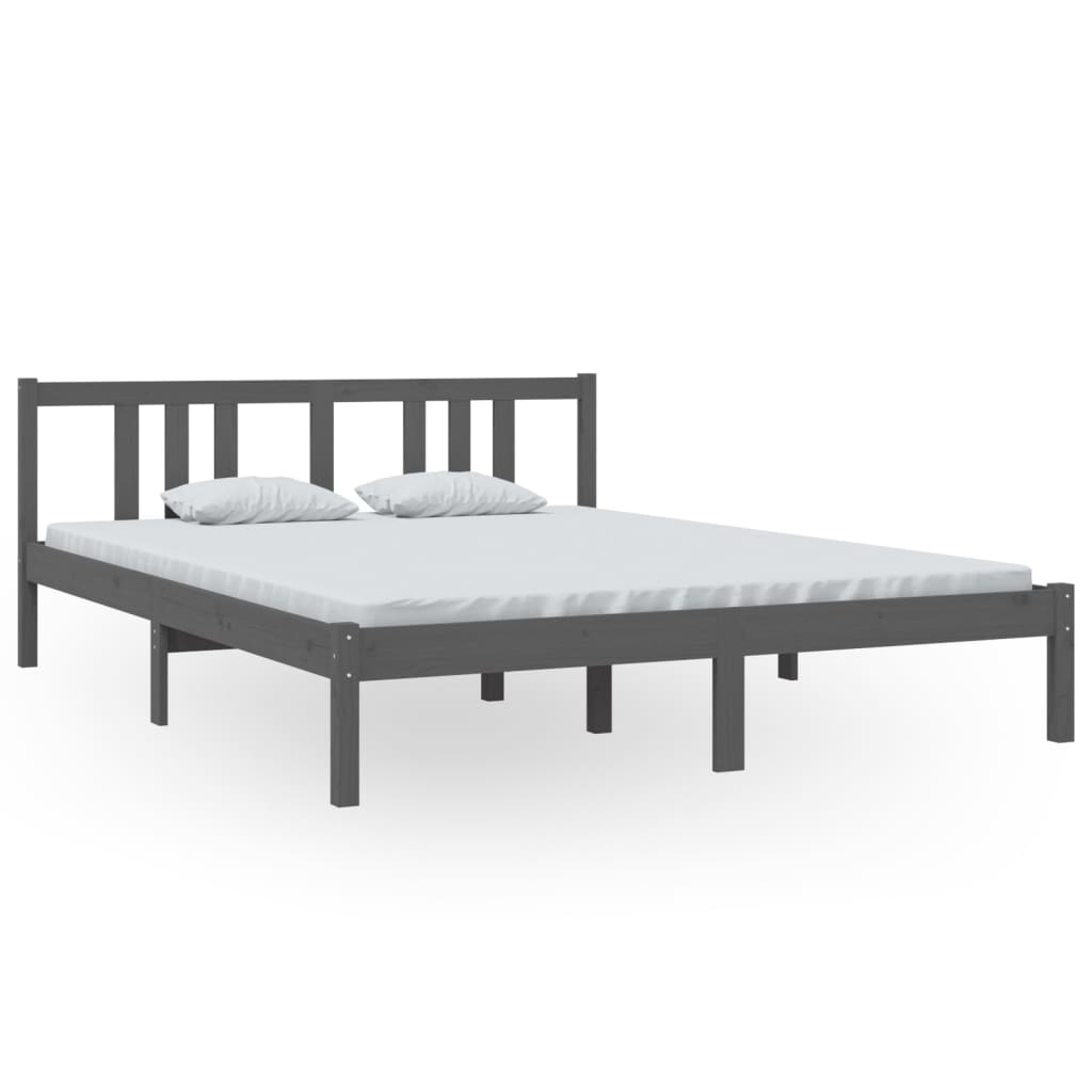 sengeramme 150x200 cm King Size massivt fyrretræ grå