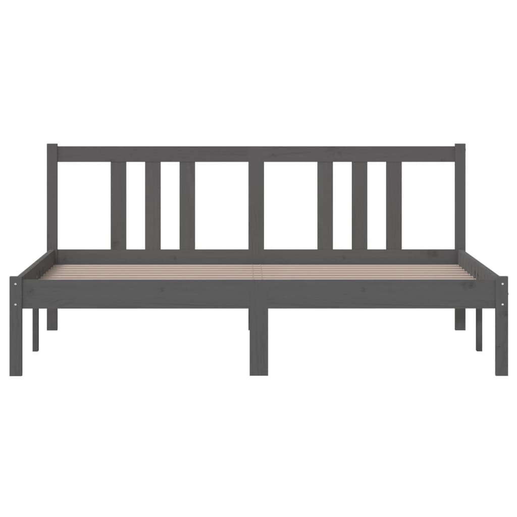 sengeramme 150x200 cm King Size massivt fyrretræ grå