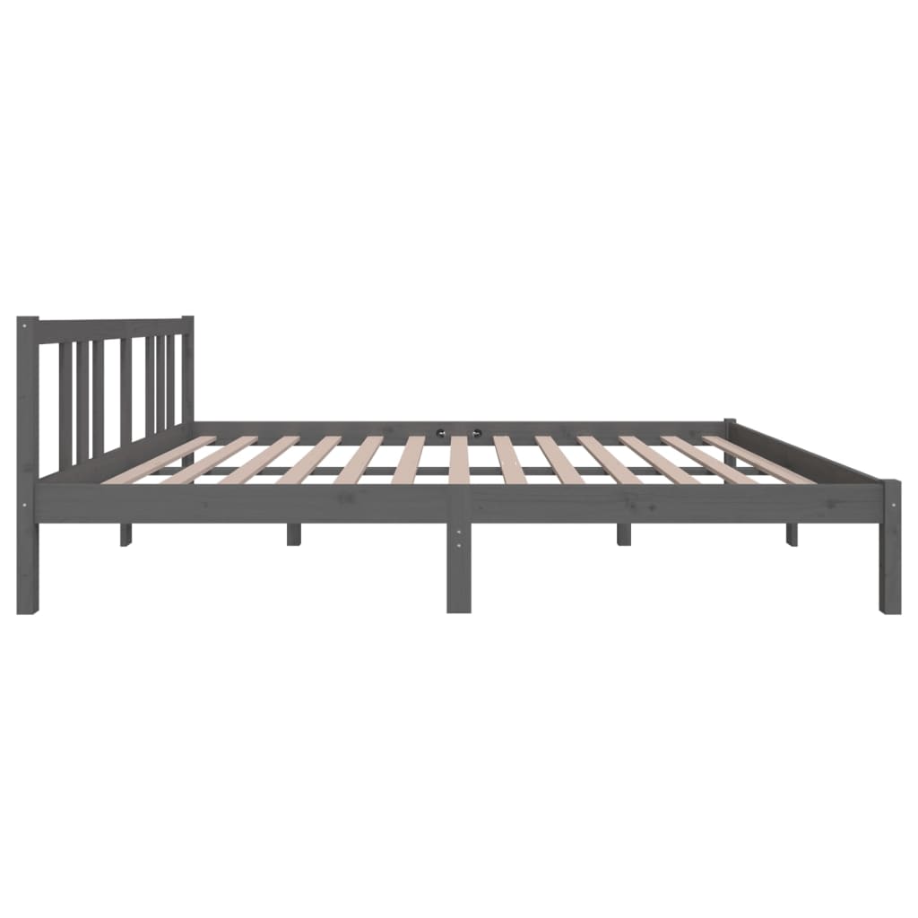 sengeramme 150x200 cm King Size massivt fyrretræ grå