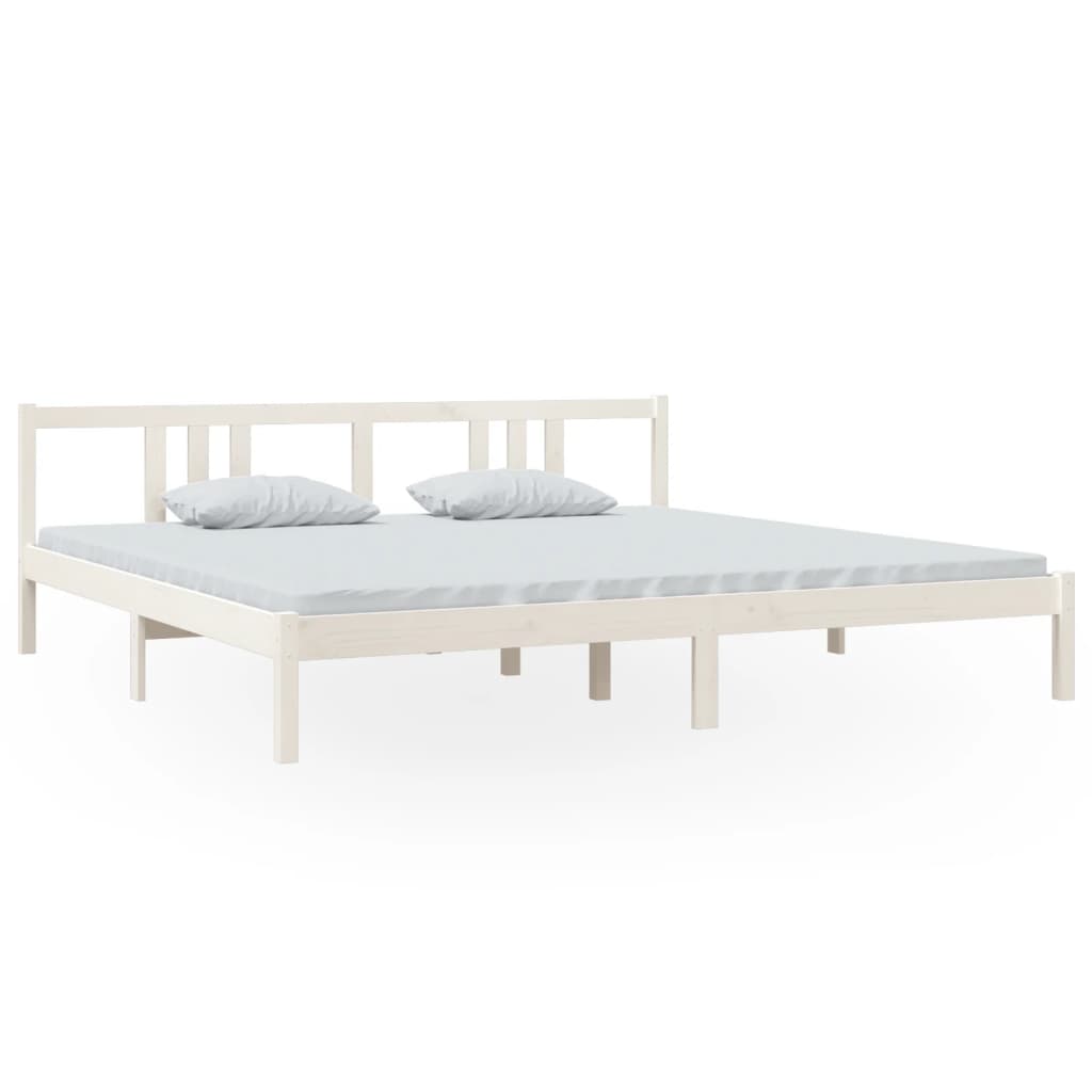 sengeramme 200x200 cm massivt træ hvid