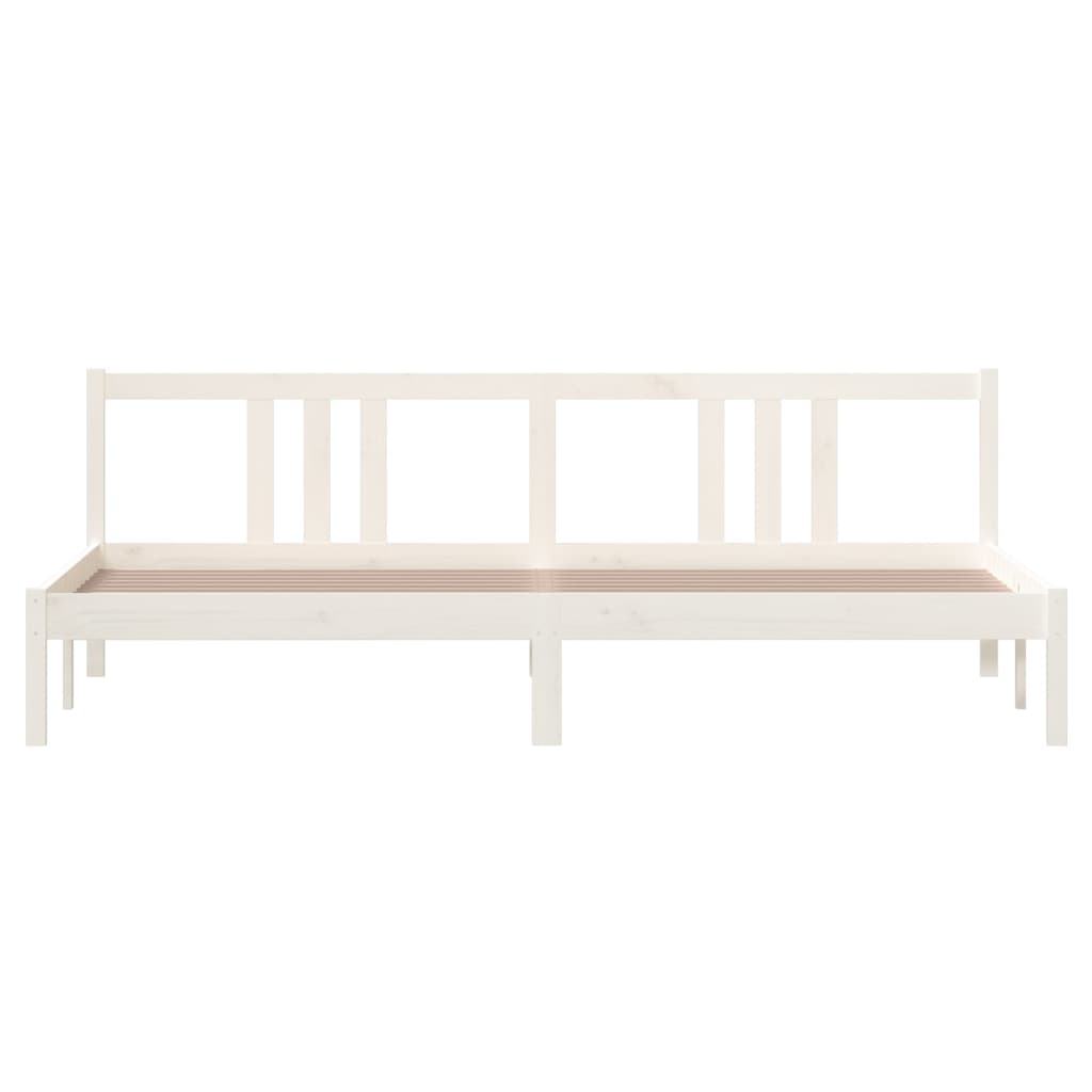 sengeramme 200x200 cm massivt træ hvid