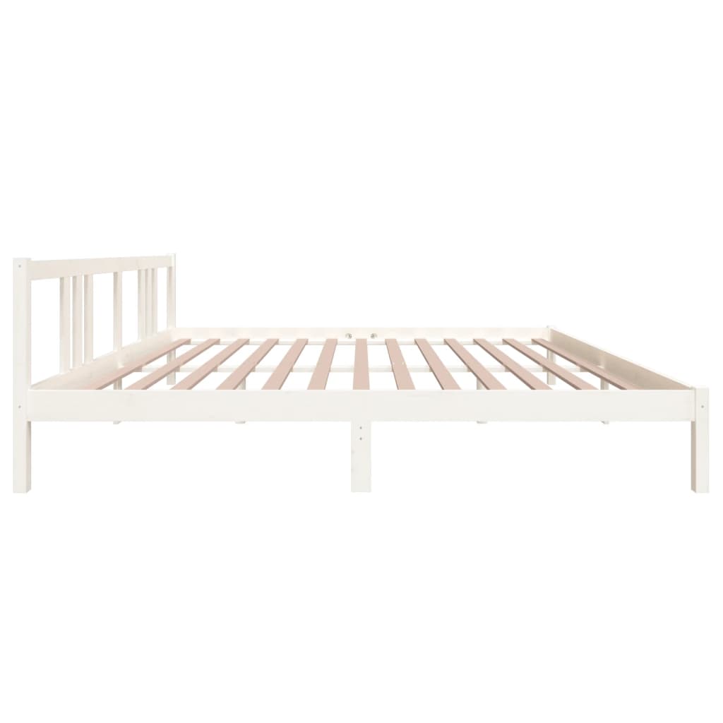 sengeramme 200x200 cm massivt træ hvid