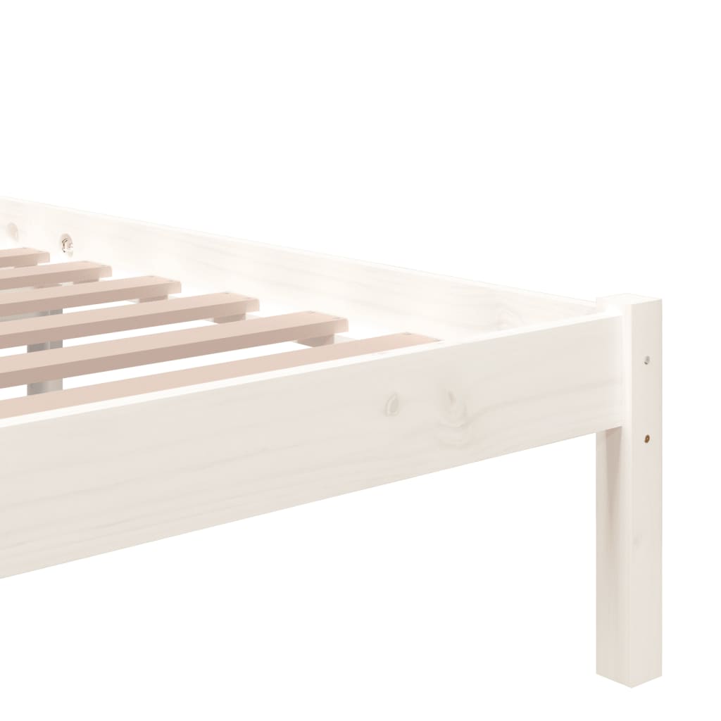 sengeramme 200x200 cm massivt træ hvid
