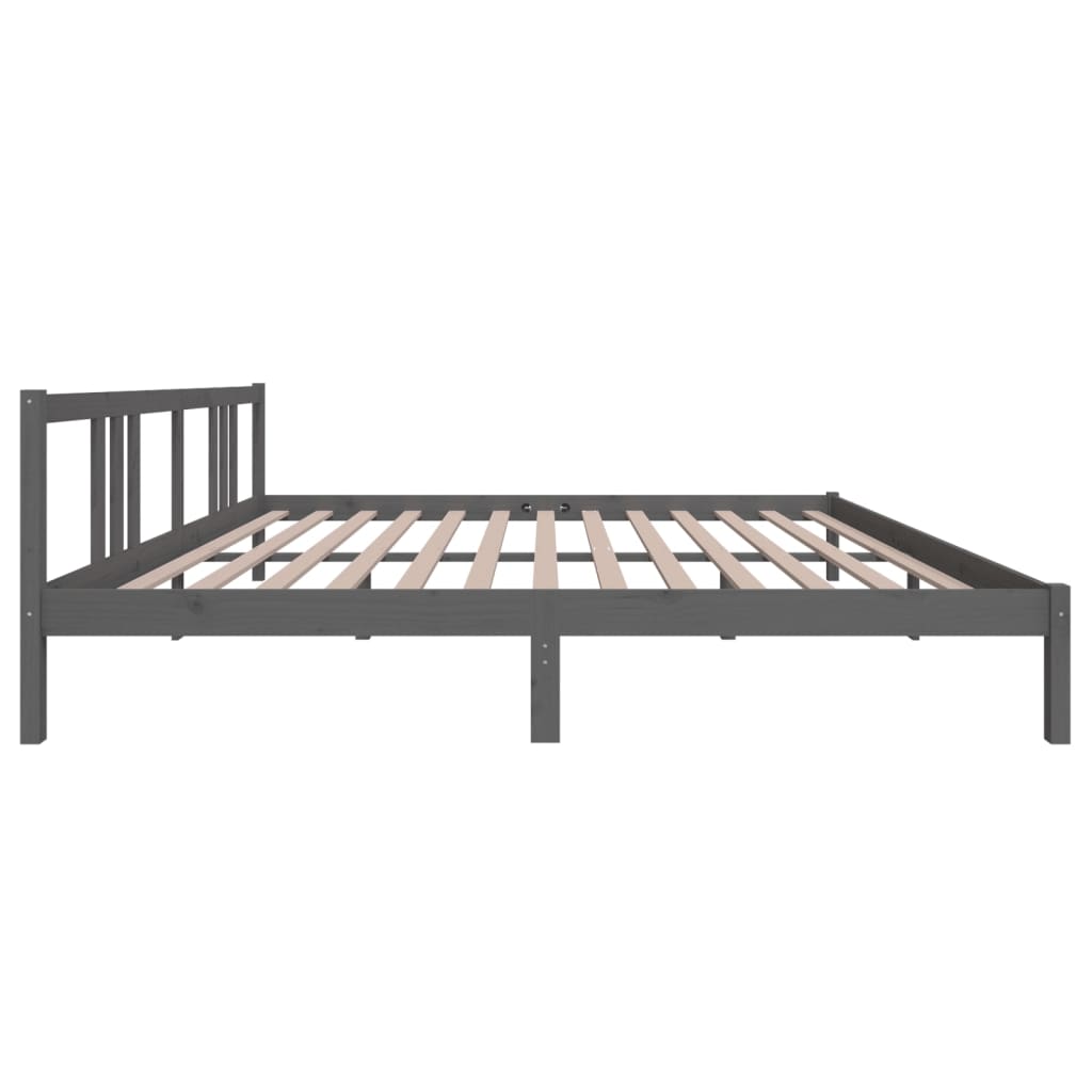 sengeramme 200x200 cm massivt træ grå