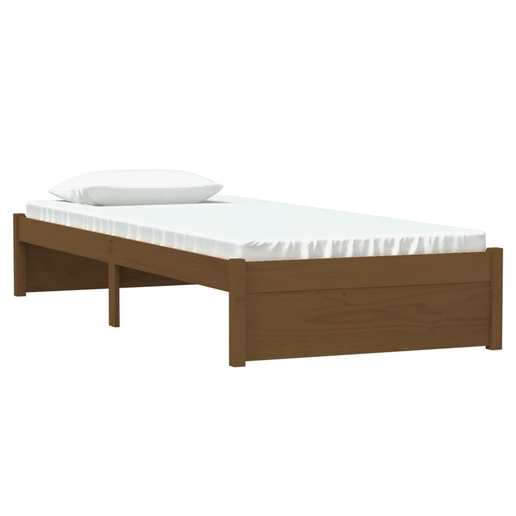 sengeramme 75x190 cm Small Single massivt træ gyldenbrun