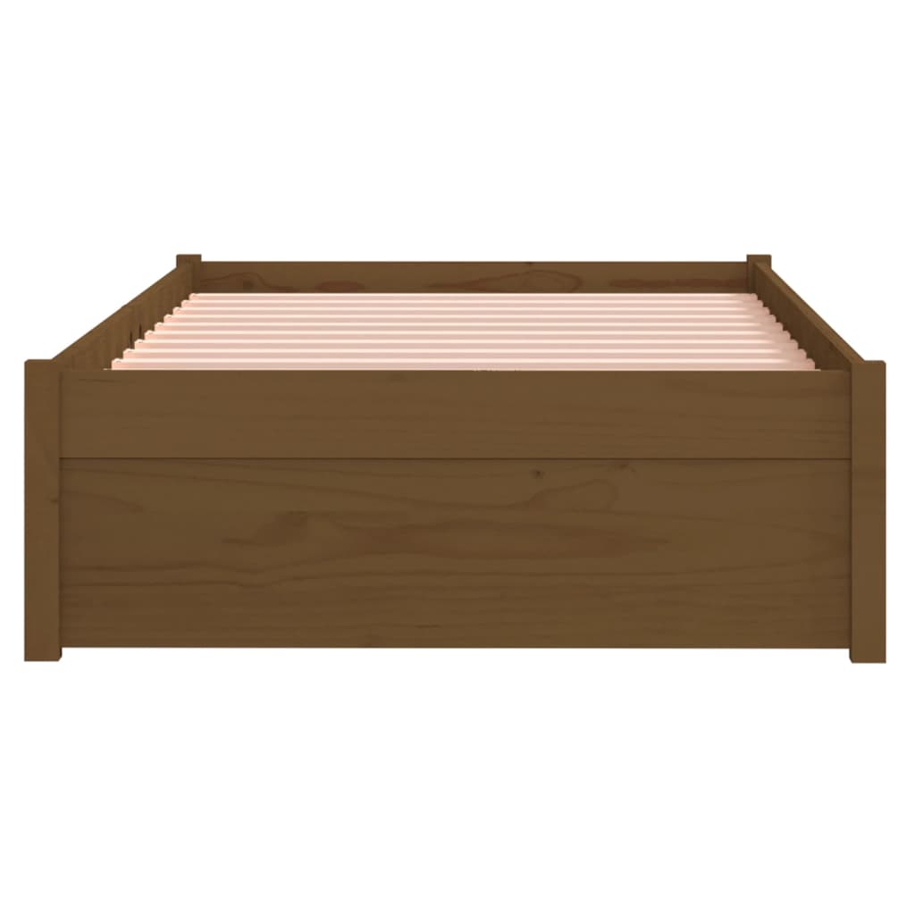 sengeramme 75x190 cm Small Single massivt træ gyldenbrun