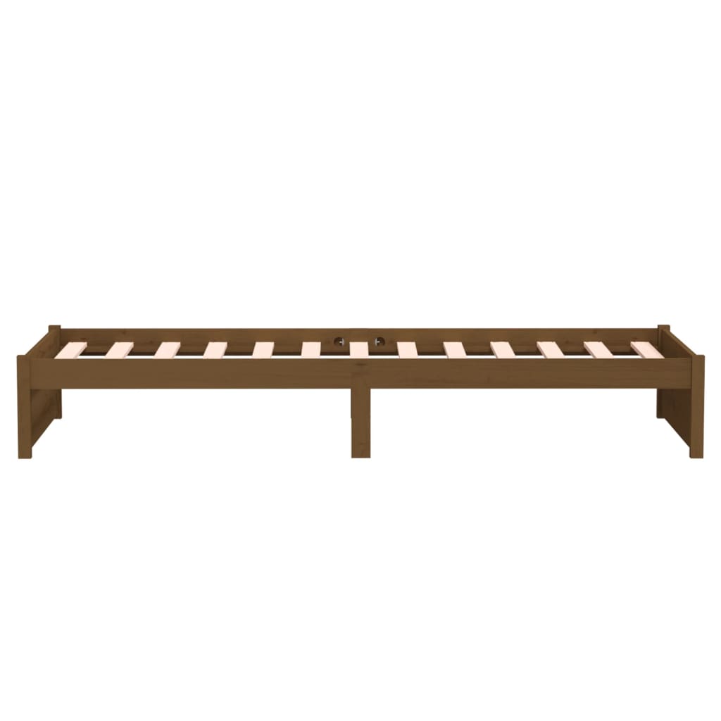 sengeramme 75x190 cm Small Single massivt træ gyldenbrun