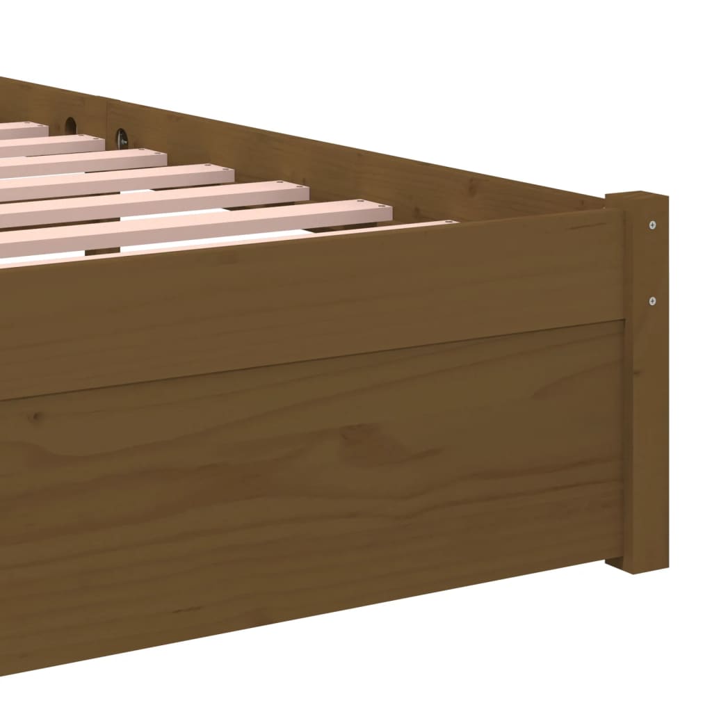 sengeramme 75x190 cm Small Single massivt træ gyldenbrun
