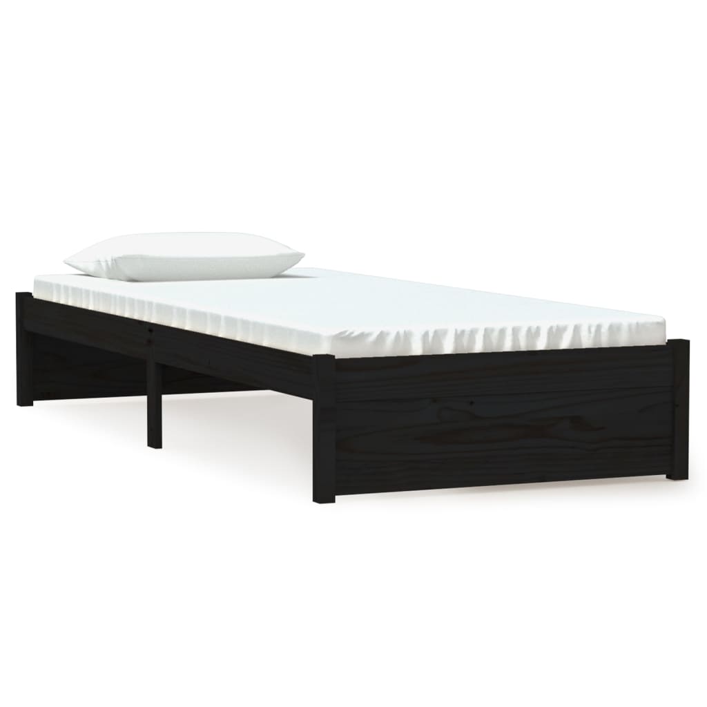 sengeramme 75x190 cm Small Single massivt træ sort