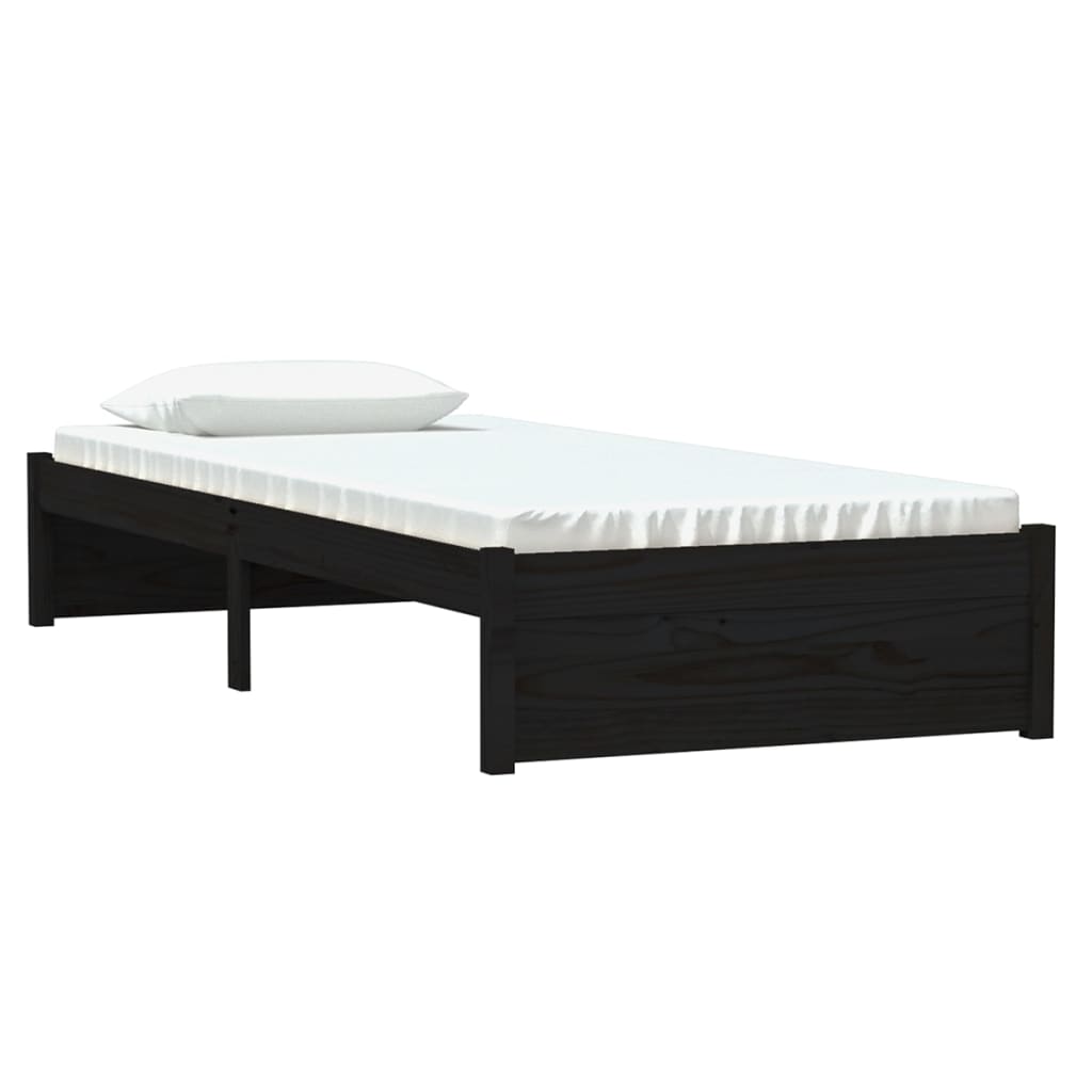 sengeramme 75x190 cm Small Single massivt træ sort