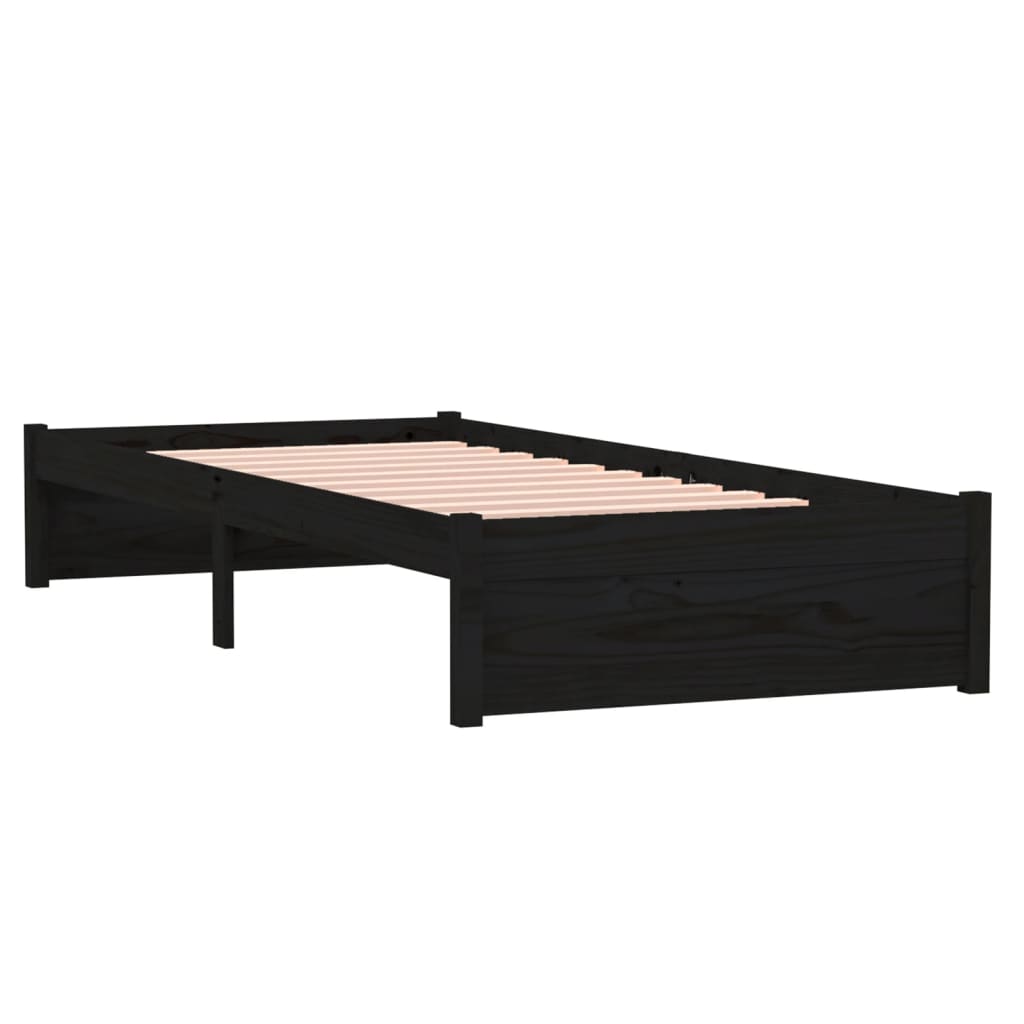 sengeramme 75x190 cm Small Single massivt træ sort