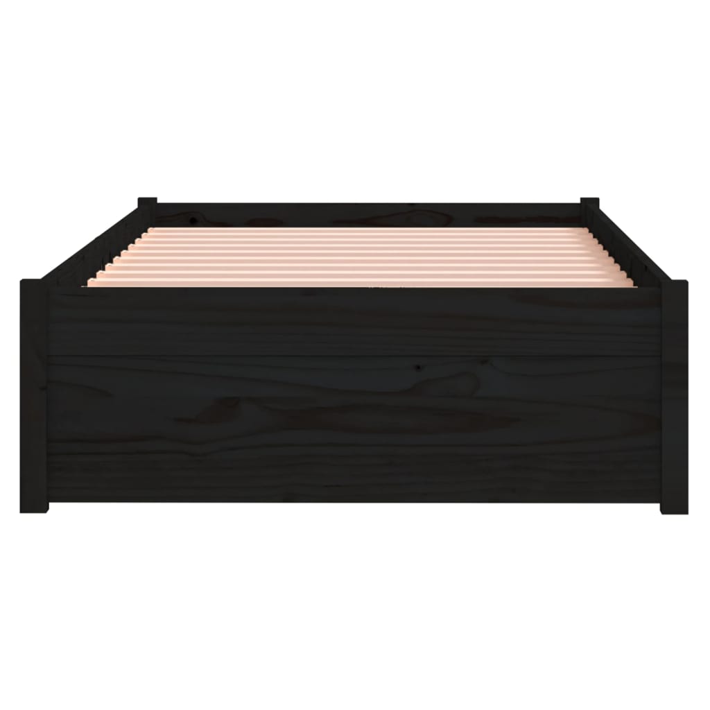 sengeramme 75x190 cm Small Single massivt træ sort