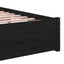 sengeramme 75x190 cm Small Single massivt træ sort