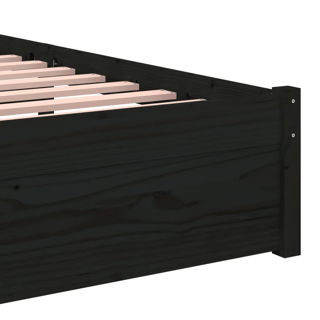 sengeramme 75x190 cm Small Single massivt træ sort