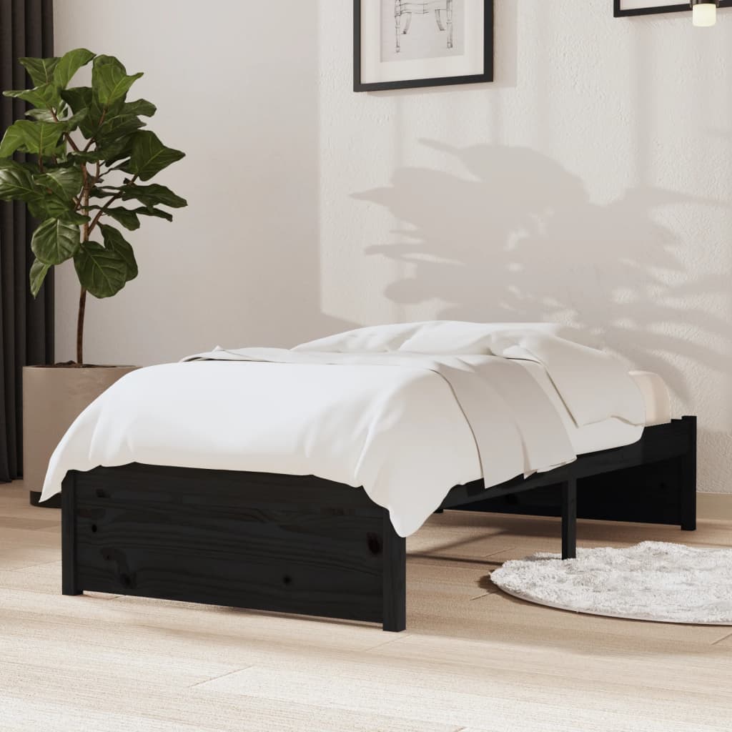 sengeramme 75x190 cm Small Single massivt træ sort