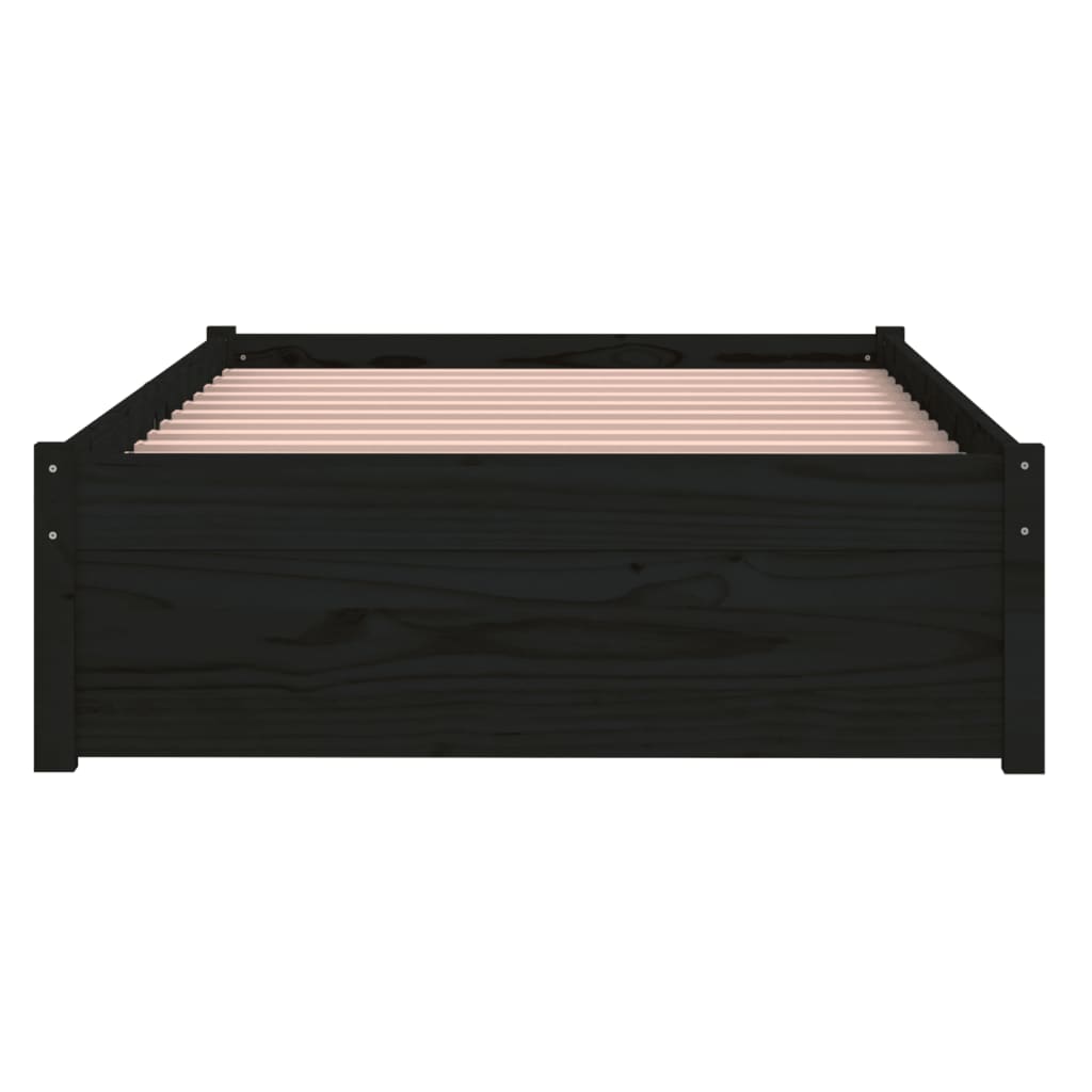sengeramme 90x190 cm Single massivt træ sort
