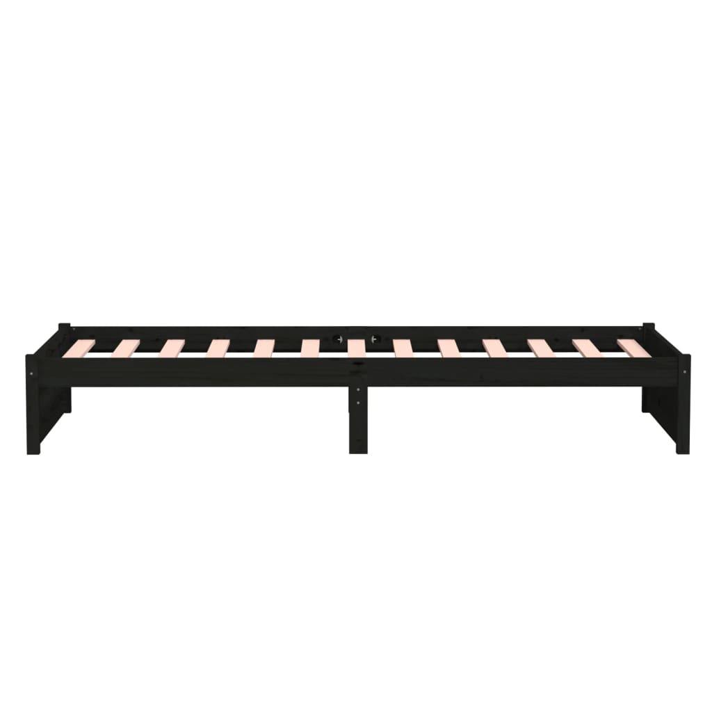 sengeramme 90x190 cm Single massivt træ sort