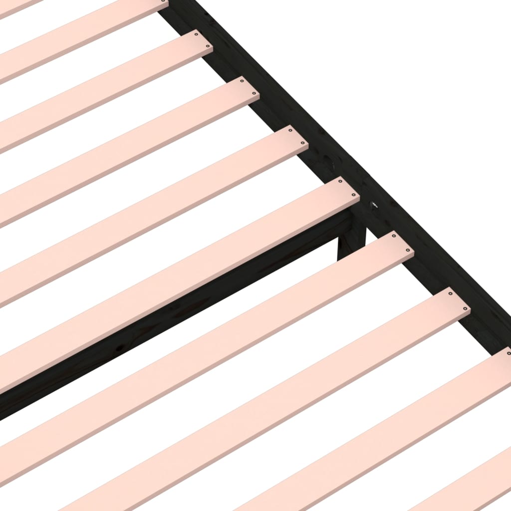 sengeramme 90x190 cm Single massivt træ sort
