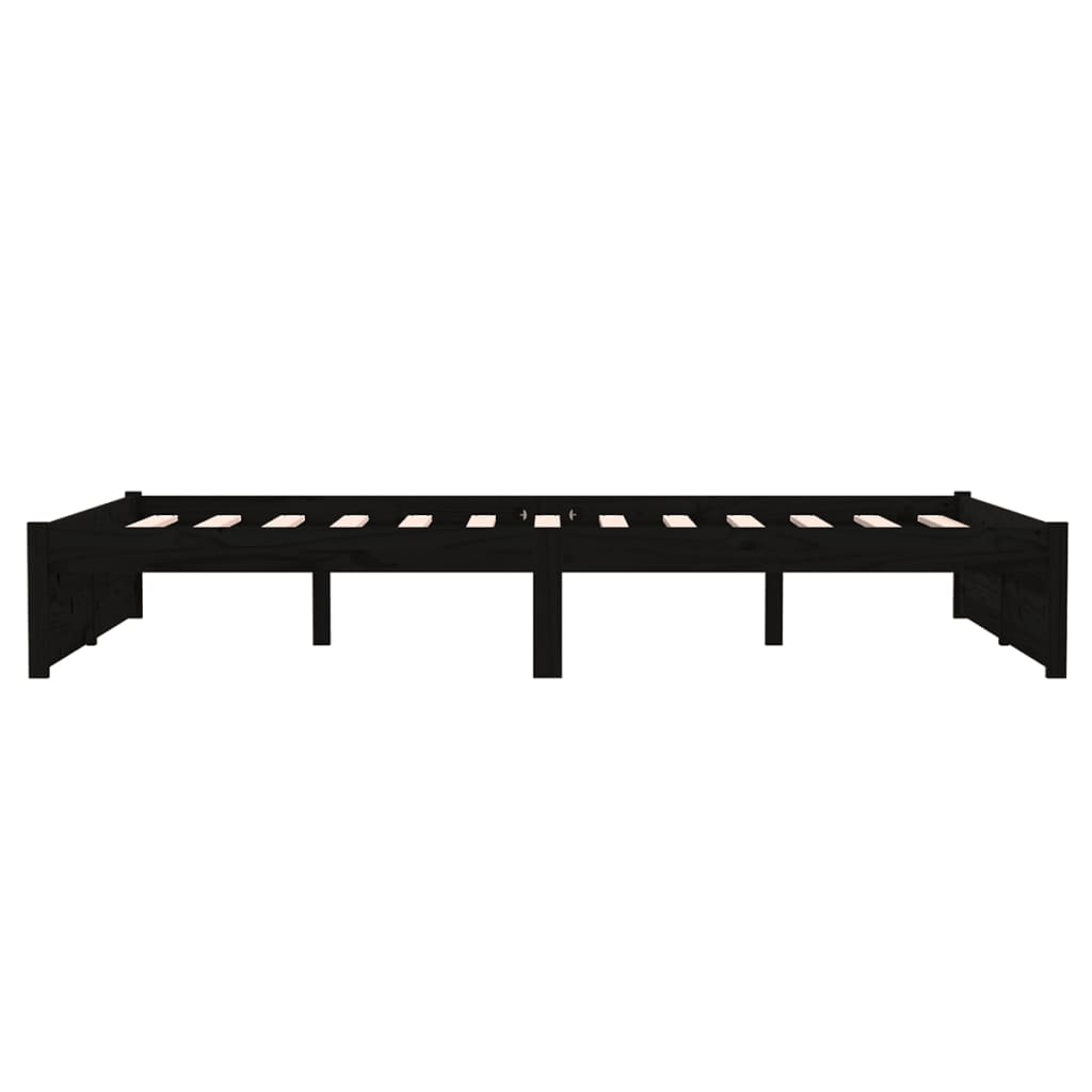 sengeramme 120x190 cm Small Double massivt træ sort