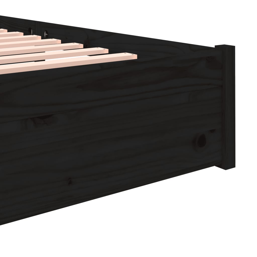sengeramme 120x190 cm Small Double massivt træ sort