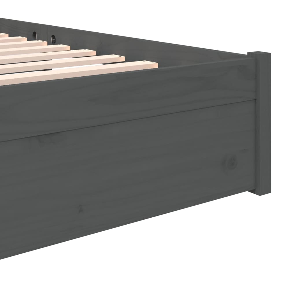sengeramme 135x190 cm Double massivt fyrretræ grå