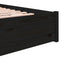 sengeramme 140x190 cm massivt træ sort