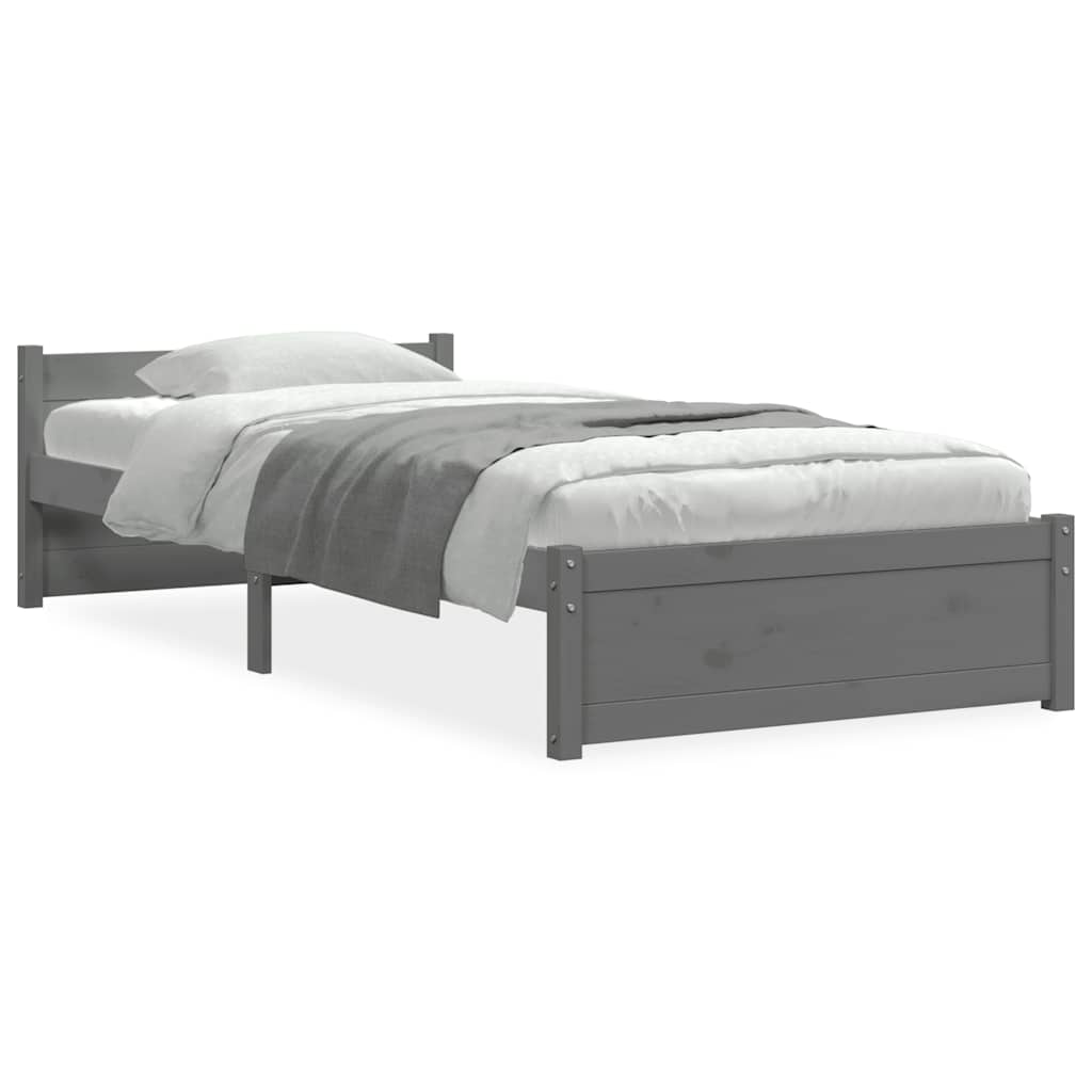 sengeramme 75x190 cm Small Single massivt træ grå